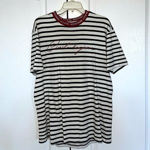 Pacsun Civil Regime Striped T Shirt w/ Low Turtleneck